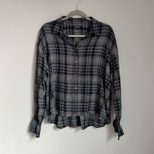 Madewell Westward Bell Sleeve Plaid Button Up Shirt